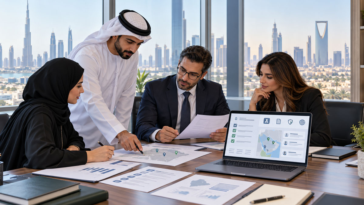 HR team reviewing background screening guidance for the UAE and Saudi Arabia